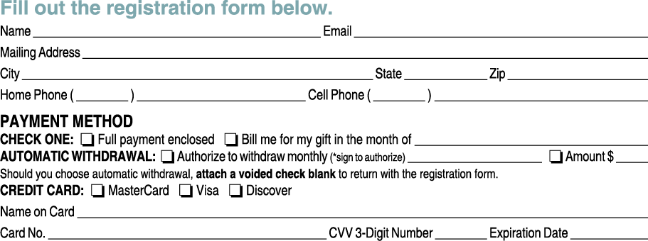 Fill out the registration form below. Name _____________________________________________ Email ______________________...