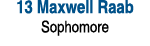 13 Maxwell Raab Sophomore 