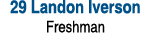 29 Landon Iverson Freshman 