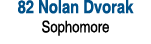 82 Nolan Dvorak Sophomore 