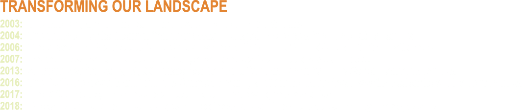 TRANSFORMING OUR LANDSCAPE 2003: The university apartments connected to Allen Hall opened for students  2004: The ded   