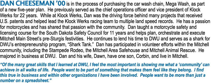 DAN CHEESEMAN  00 is in the process of purchasing the car wash chain, Mega Wash, as part of a new five-year plan  He    