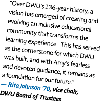  Over DWU s 136-year history, a vision has emerged of creating and evolving an inclusive educational community that t   