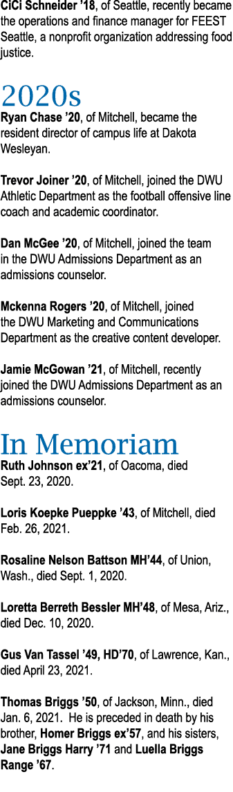 CiCi Schneider  18, of Seattle, recently became the operations and finance manager for FEEST Seattle, a nonprofit org   