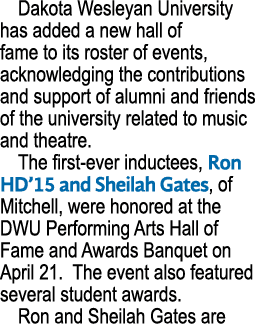 Dakota Wesleyan University has added a new hall of fame to its roster of events, acknowledging the contributions and ...