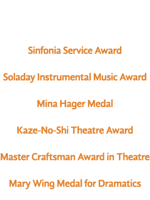 Student awards presented include: Sinfonia Service Award Malorie Mattke, Huron Soladay Instrumental Music Award Addis...