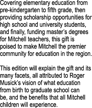 Covering elementary education from pre kindergarten to fifth grade, then providing scholarship opportunities for high...