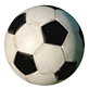 A white and black soccer ball. Description generated by AI