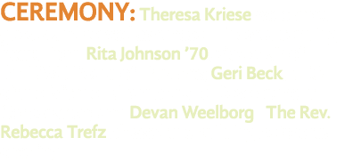 CEREMONY: Theresa Kriese welcomed guests and served as emcee  Those attending heard from Rita Johnson  70, vice chair   