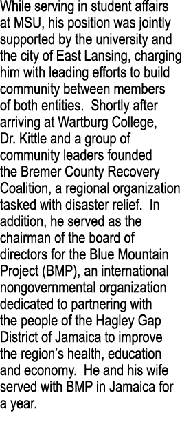 While serving in student affairs at MSU, his position was jointly supported by the university and the city of East La   