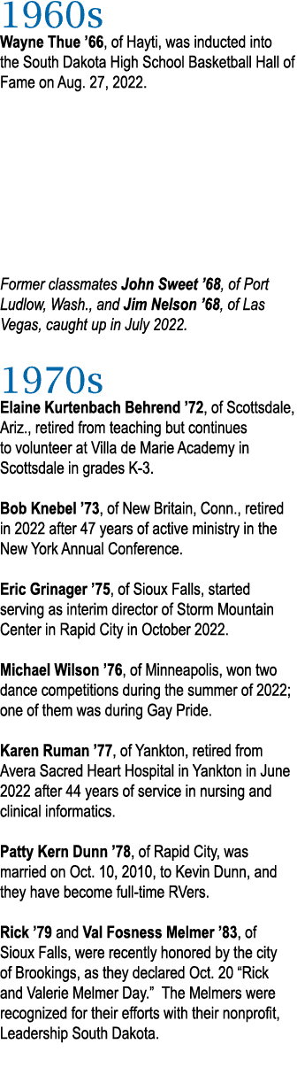 1960s Wayne Thue  66, of Hayti, was inducted into the South Dakota High School Basketball Hall of Fame on Aug  27, 20   