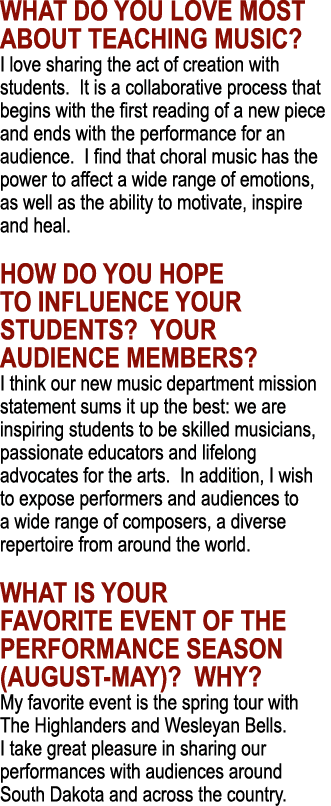 What do you love most about teaching music  I love sharing the act of creation with students  It is a collaborative p   