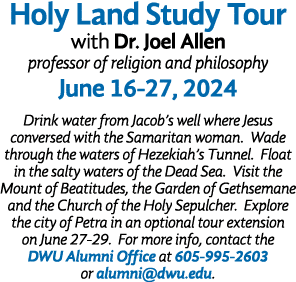 Holy Land Study Tour with Dr  Joel Allen professor of religion and philosophy June 16-27, 2024 Drink water from Jacob   