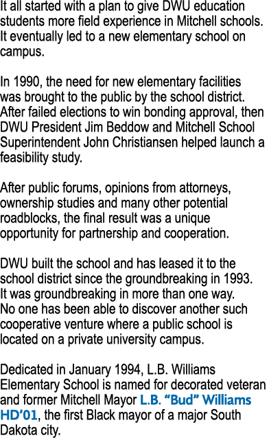 It all started with a plan to give DWU education students more field experience in Mitchell schools. It eventually le...