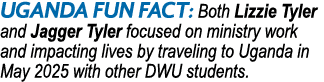 UGANDA FUN FACT: Both Lizzie Tyler and Jagger Tyler focused on ministry work and impacting lives by traveling to Ugan...