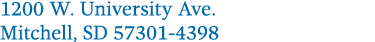 1200 W. University Ave. Mitchell, SD 57301 4398